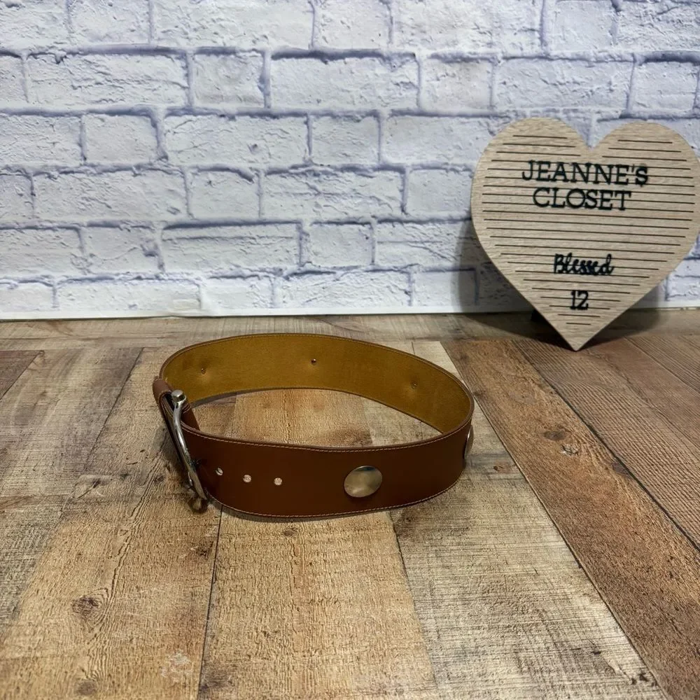Vintage y2k express wide leather studded belt